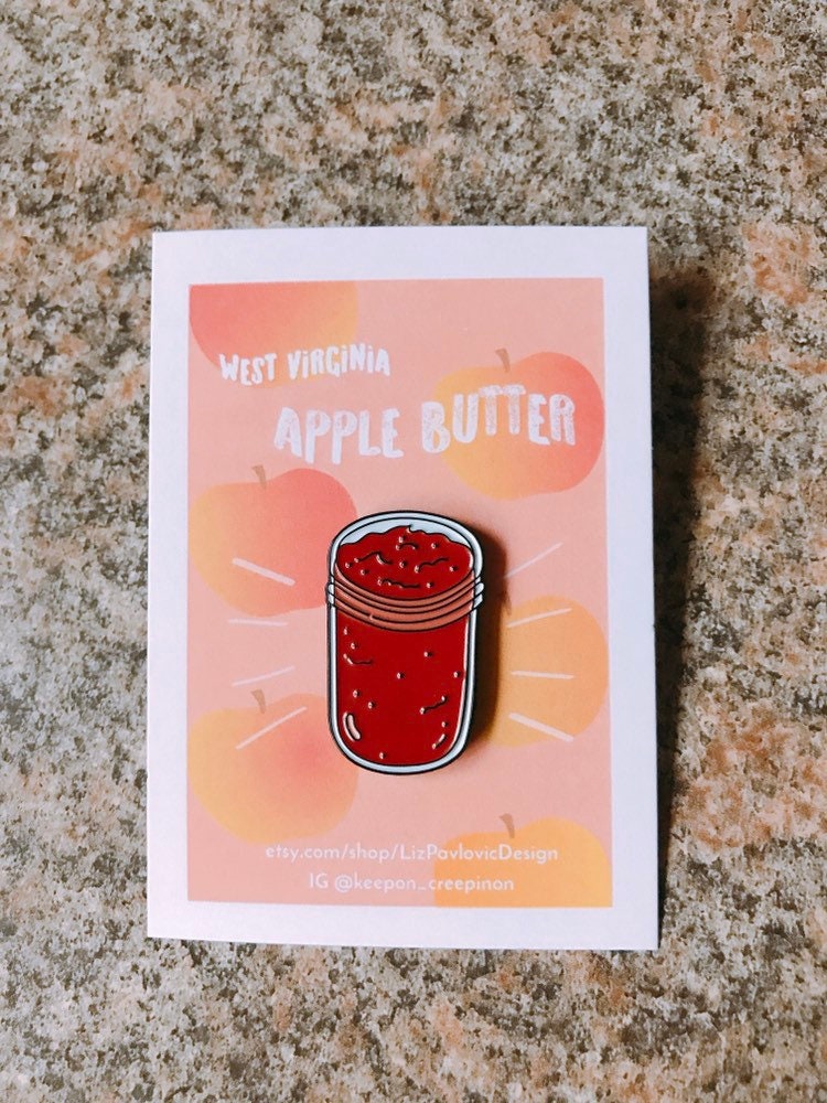 West Virginia-Apfel-Butter-Emaille-Pin West Virginia-Apfel-Butter-Emaille-Pin von LizPavlovicDesign