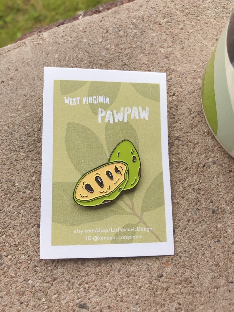 West Virginia Papaya-Emaille-Pin West Virginia Papaya-Emaille-Pin von LizPavlovicDesign
