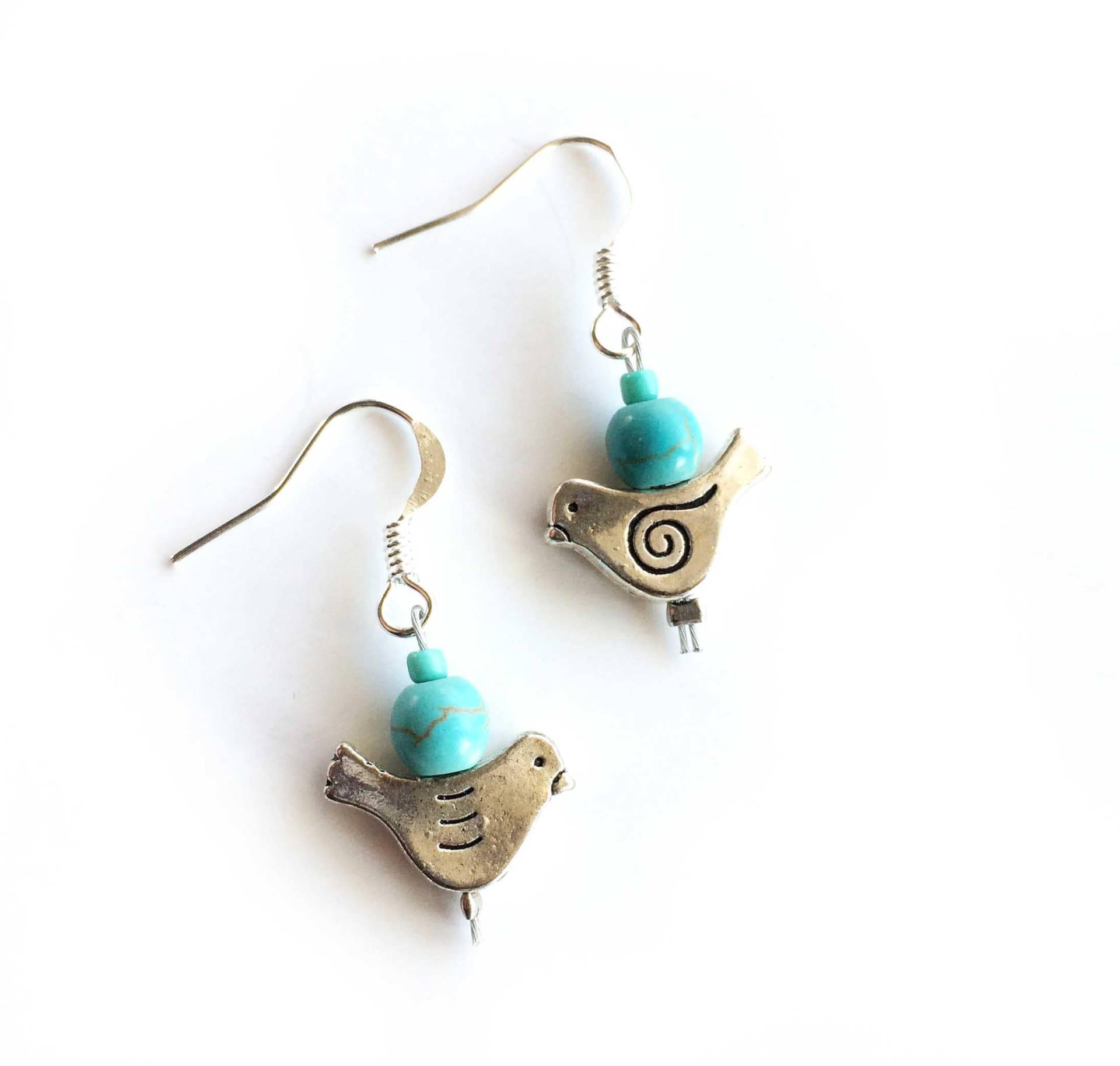 Blaue Vogel Ohrringe Mit Türkis Edelstein Schmuckstein Taube Baumeln Südwestlichen Stil Blaue Vogel Ohrringe Mit Türkis Edelstein Schmuckstein Taube Baumeln Südwestlichen Stil von LizaPaizisCreations