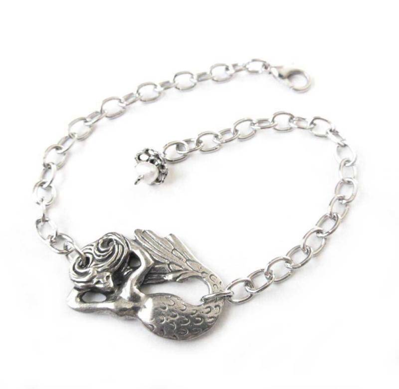 Meerjungfrau Charme Armband Handwerker Kette Armreif Original Design von LizaPaizisCreations