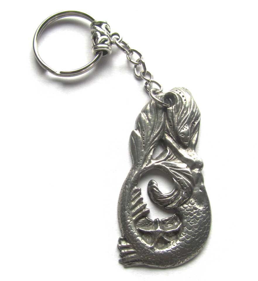 Meerjungfrau Schlüsselanhänger Silber Seestern Handgefertigte Kunst Schmuck Meerjungfrau Schlüsselanhänger Silber Seestern Handgefertigte Kunst Schmuck von LizaPaizisCreations
