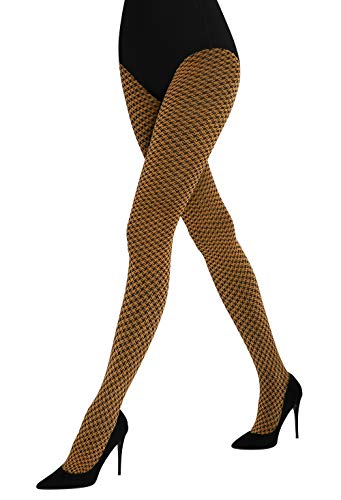 Lizar Fashion Style Strumpfhose 50den matt gemustert Hahntritt - Honey-Black - Größe M von Lizar