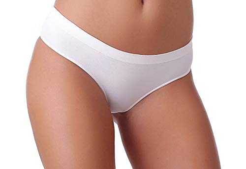 Lizar String Sisi |3er Vorteilspack| Damen Seamless Microfaser Unterwäsche String Tangas|Größe M (38-40)|White von Lizar