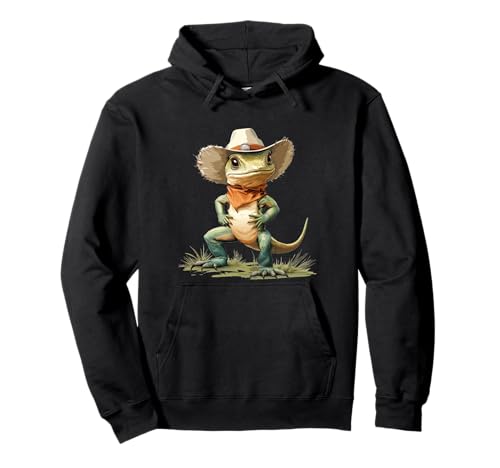 Desert Explorer Eidechse im Cowboyhut für Erwachsene und Kinder Pullover Hoodie von Lizard Cowboy