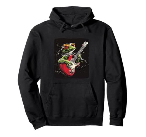 Coole Lizard Shredding auf einer Gitarre für Jungen und Mädchen Pullover Hoodie von Lizard Guitar