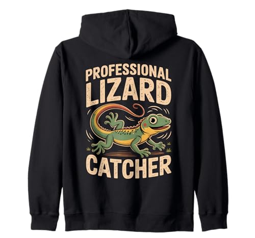 Vintage Profi Eidechsenfänger Lustiger Gecko Kinder Kapuzenjacke Vintage Profi Eidechsenfänger Lustiger Gecko Kinder Kapuzenjacke von Lizard Hunter Apparel Co