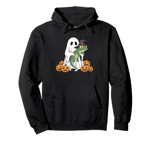 Lustiger Geist Eidechse Kürbis Halloween Kinder Herren Damen Pullover Hoodie von Lizard Lovers Cute Halloween Outfits for Boy Girl