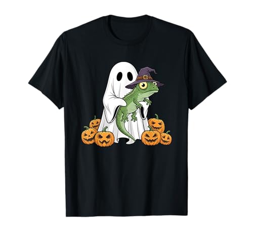 Lustiger Geist Eidechse Kürbis Halloween Kinder Herren Damen T-Shirt von Lizard Lovers Cute Halloween Outfits for Boy Girl
