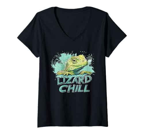 Damen Schönes Eidechsenreptil für Chill-Liebhaber T-Shirt mit V-Ausschnitt Damen Schönes Eidechsenreptil für Chill-Liebhaber T-Shirt mit V-Ausschnitt von Lizard Outfit