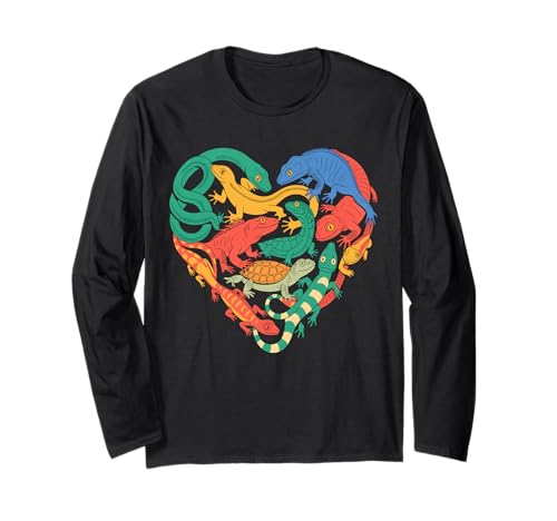 Coole Eidechsen-Kunst Männer Frauen Herpetologie Reptilienliebhaber Langarmshirt Coole Eidechsen-Kunst Männer Frauen Herpetologie Reptilienliebhaber Langarmshirt von Lizard Reptile Heart