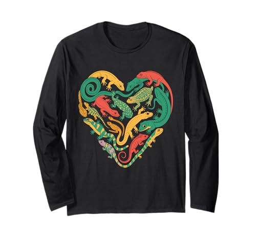 Coole Eidechsen-Kunst Männer Frauen Herpetologie Reptilienliebhaber Langarmshirt Coole Eidechsen-Kunst Männer Frauen Herpetologie Reptilienliebhaber Langarmshirt von Lizard Reptile Heart