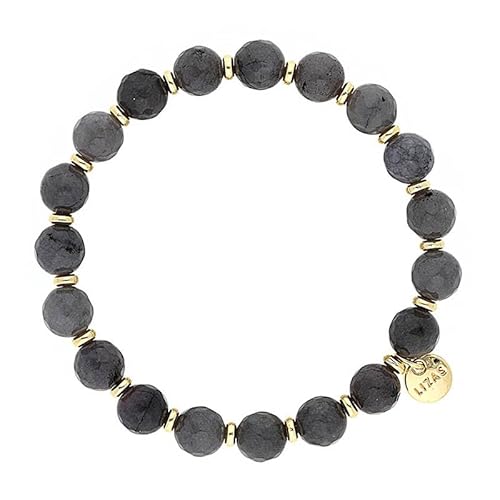 Lizas Armband BEAUMONT Perlenarmband 8mm viele Farben (dunkelgrau) von Lizas