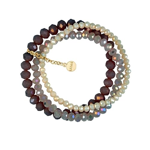 Lizas Armband Zugband dreireihig mit verschiedenen Perlen und in vielen Farben (mud) von Lizas