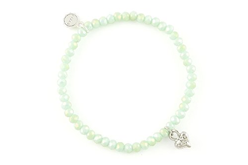 Lizas Armband grün Schmuckarmband Perlenarmband verschiedene Modelle (mint hell mit Herz) von Lizas