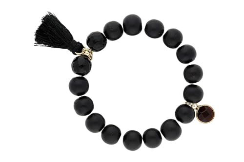 Lizas Armband schwarz Zugband Schmuckarmband verschiedene Modelle (Holzperle 1cm) von Lizas