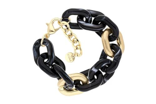 Lizas Gliederarmband bunte Farben - Panzerarmband viele Farben und Formen (schwarz/matt gold) von Lizas
