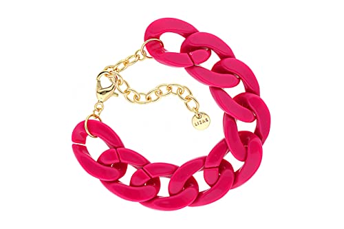 Lizas Gliederarmband bunte Farben - Panzerarmband (Fuchsia) von Lizas