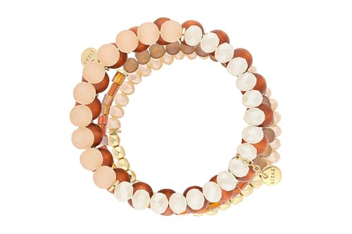 Lizas Schmuckarmband braun Armband Perlenarmband verschiedene Modelle (kupfer vierreihig) von Lizas