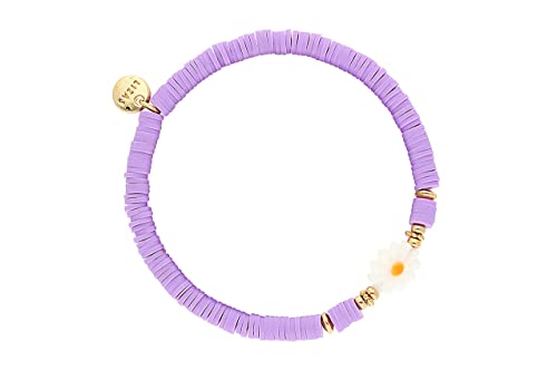 Lizas Schmuckarmband lila Armband Perlenarmband verschiedene Modelle (helllila mit Blume) von Lizas