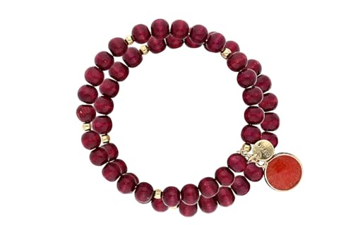 Lizas Schmuckarmband weinrot Perlenarmband Armband verschiedene Modelle (ruby Holzperlen) von Lizas