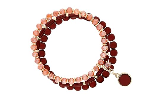 Lizas Schmuckarmband weinrot Perlenarmband Armband verschiedene Modelle (weinrot verschiedene Perlen) von Lizas