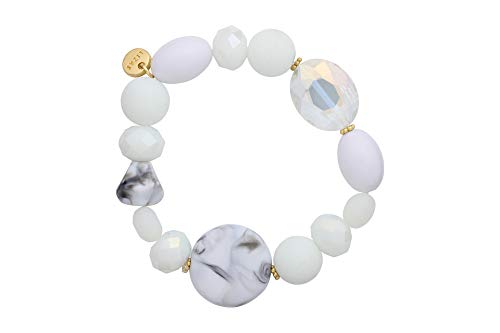 Lizas Schmuckarmband weiß Perlenarmband verschiedene Modelle (weiss grau marmoriert) von Lizas