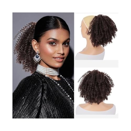 Damen Afro Puff Haarknoten Haarteil for schwarze Frauen Synthetische verworrene lockige Kordelzug Pferdeschwanzverlängerung Täglich(4) von Lizhuzhuzs28