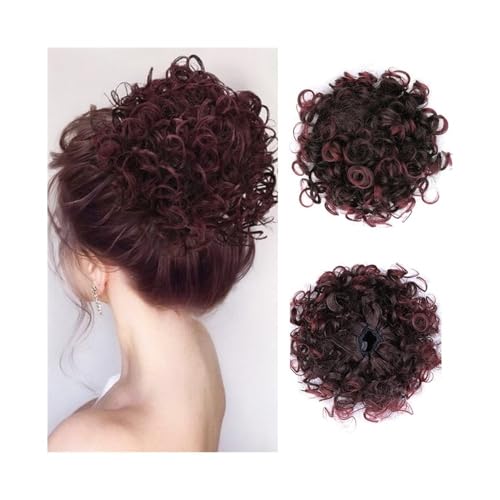 Damen Afro Puff Kinky Curly Bun Haar Synthetische Kordelzug Pferdeschwanz Clip In Kurze Haarverlängerungen Haarteile Täglich(1BTBUG) von Lizhuzhuzs28