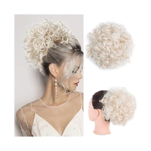 Damen Afro Puff Kinky Curly Bun Haar Synthetische Kordelzug Pferdeschwanz Clip In Kurze Haarverlängerungen Haarteile Täglich(60) von Lizhuzhuzs28