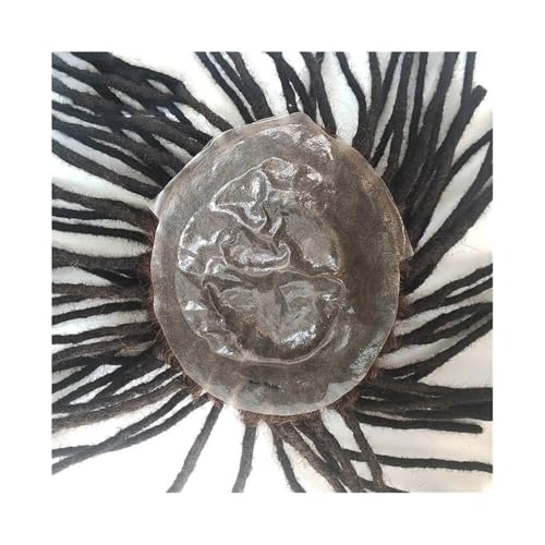 Ersatzperücke Dreadlock-Doppelknoten, Hautbasis, Afro-Toupet for Männer, Echthaar-Loks, geflochtenes Herren-Haarteil Täglich(1B,6x8) von Lizhuzhuzs28