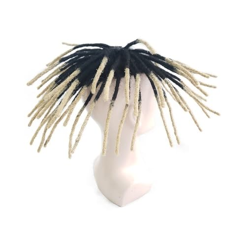 Ersatzperücke Dreadlock-Toupet for schwarze Männer, Mono-Basis, Herrenprothese, 9 Zoll, Afro-Zöpfe, Echthaar-Systemeinheit Täglich(7x9) von Lizhuzhuzs28