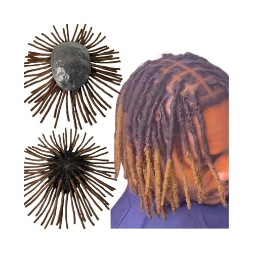 Ersatzperücke Dreadlocks Herren-Toupet T2/30 Ombre-Farbe Vollhaut-Basis 8 Zoll Indische Echthaarteile Täglich(7x9) von Lizhuzhuzs28