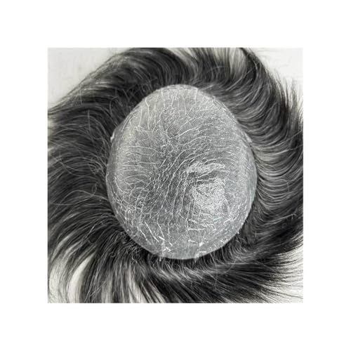 Ersatzperücke Echthaarsystem Herren-Haarteil, kein Kleber erforderlich, 0,08 mm dünnes Haut-Toupet for Männer Täglich(1B40#,8x10) von Lizhuzhuzs28
