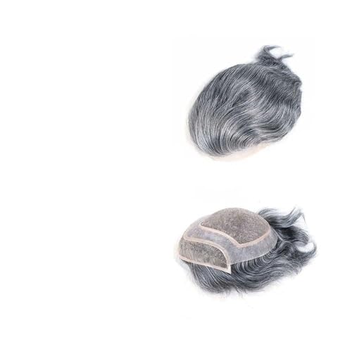 Ersatzperücke Herren-Toupet, Echthaar-Ersatzsystem, Mono-Basis mit PU-Spitzenfront, männliche Kapillarprothese Täglich(1B40#) von Lizhuzhuzs28