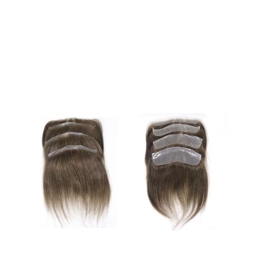 Ersatzperücke Herren-Toupet, Frontal-Haaransatz, glattes Echthaar, 7# Braun, natürlicher Haaransatz, PU-Basis, Kapillarprothese Täglich(16x2.5cm) von Lizhuzhuzs28