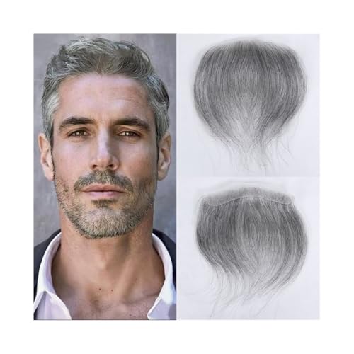 Ersatzperücke Toupet for Männer, V-Loop-Frontalhaaransatz, glattes Echthaar, ultradünne PU-Haut, Herren-Kapillarprothese Täglich(16x1.8cm) von Lizhuzhuzs28