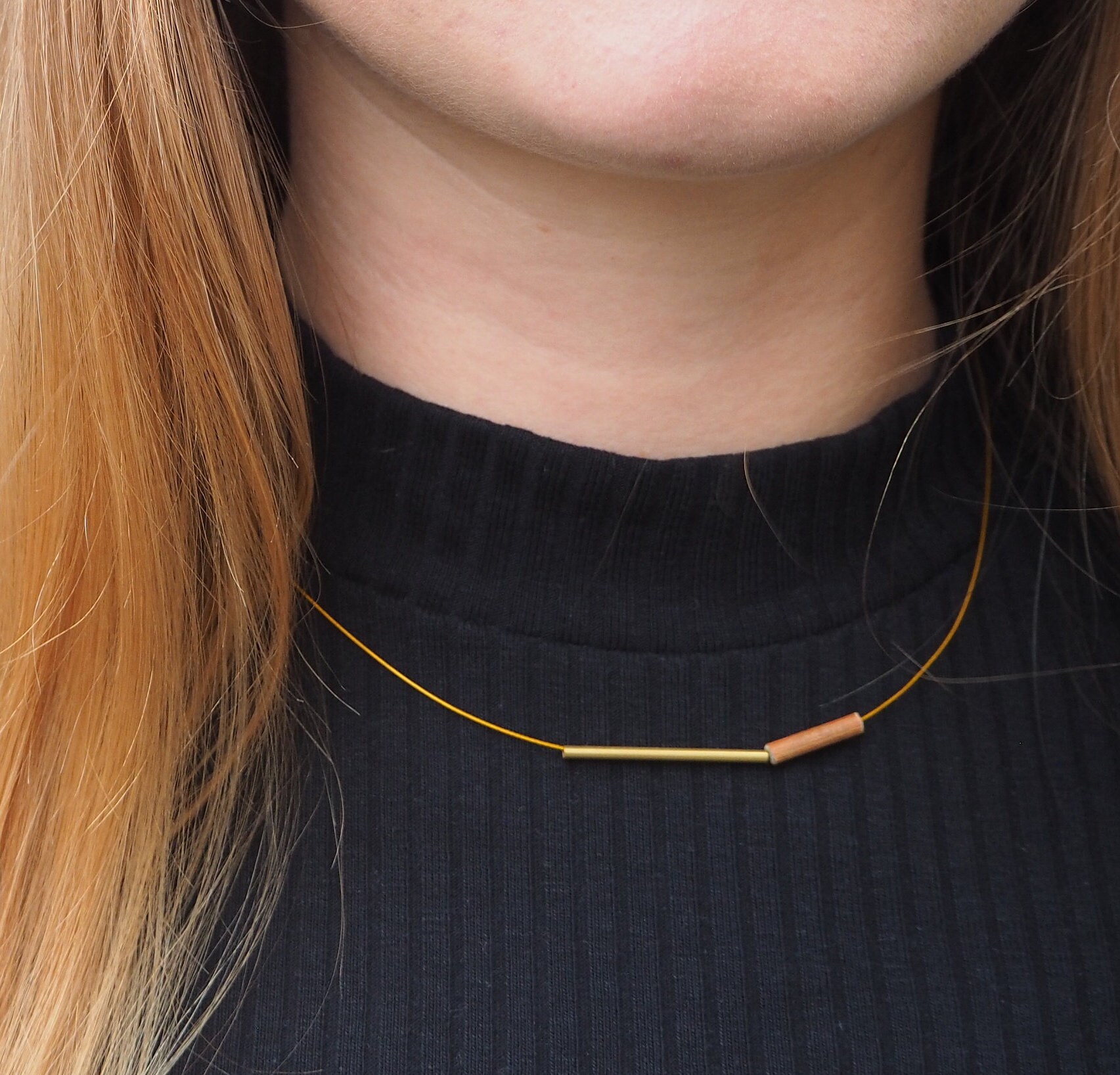 Kette Haselholz & Gold von LizoAccessoires