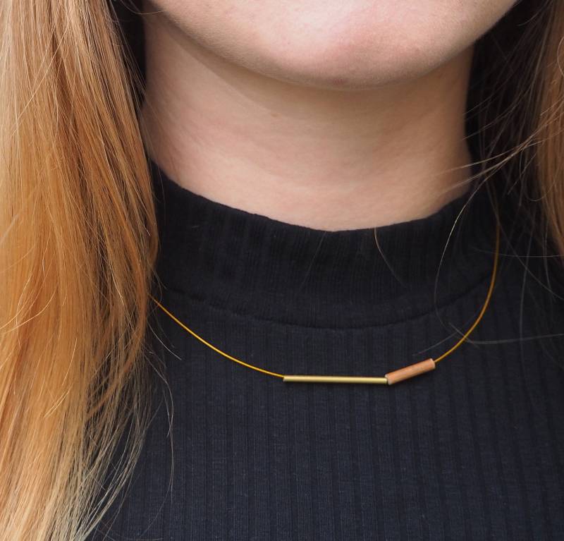 Kette Haselholz & Gold von LizoAccessoires