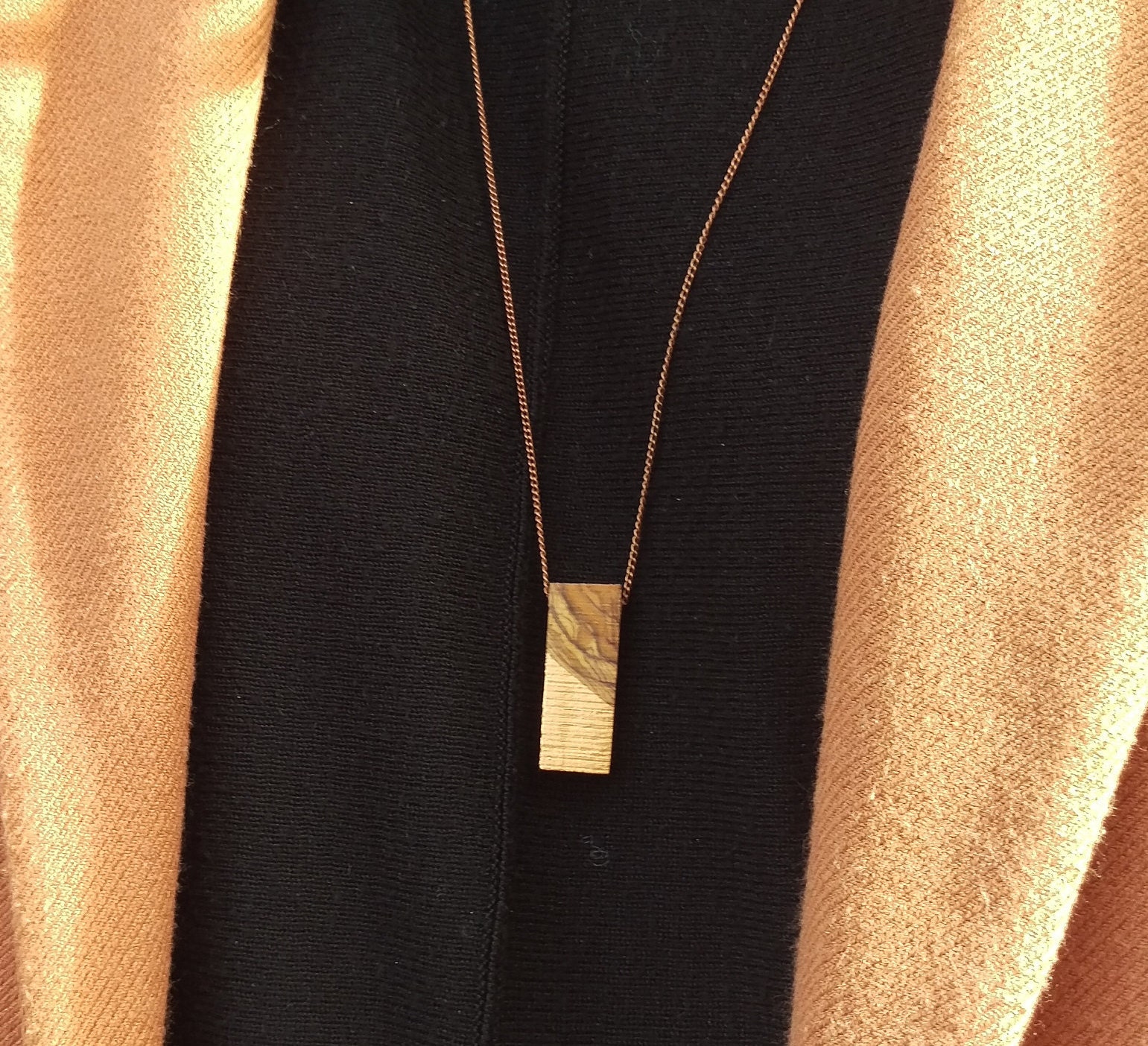 Kette Lang Olivenholz & Kupfer von LizoAccessoires