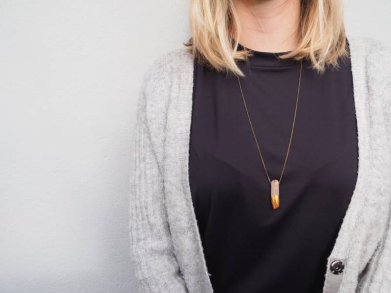 Kette Treibholz &gold von LizoAccessoires