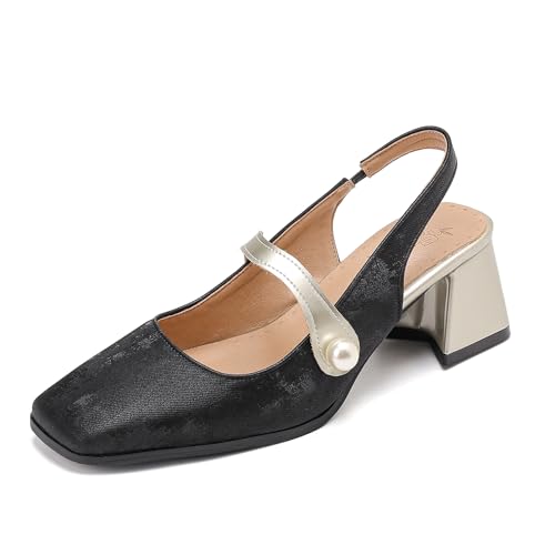 Lizoleor Blockabsatz Square Toe Weit Fit Slingback Damensandalen Mid Chunky Heel Stylish Hochzeit Sommer Lack Arbeit Pumps Schwarz Gr 33 EU Lizoleor Blockabsatz Square Toe Weit Fit Slingback Damensandalen Mid Chunky Heel Stylish Hochzeit Sommer Lack Arbeit Pumps Schwarz Gr 33 EU von Lizoleor