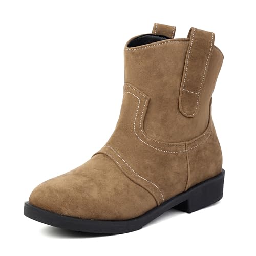 Lizoleor Concise Blockabsatz Wildleder Runde Zehen Damen Stiefeletten Ohne Verschluss Komfort Low Mitte Absatz Leisure Herbst Girl Stiefeletten Camel Gr 41 EU/43Cn Lizoleor Concise Blockabsatz Wildleder Runde Zehen Damen Stiefeletten Ohne Verschluss Komfort Low Mitte Absatz Leisure Herbst Girl Stiefeletten Camel Gr 41 EU/43Cn von Lizoleor