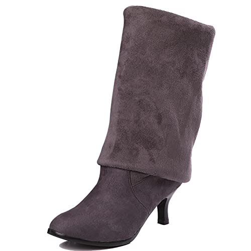 Lizoleor Damen Ohne Verschluss Winter Kitten Heel Overknees Stretch Stiefel Elegant Winter Abend Warm Mitte Absatz Oberschenkelhohe Stiefel Grau/Br Gr 37 EU/38Cn Lizoleor Damen Ohne Verschluss Winter Kitten Heel Overknees Stretch Stiefel Elegant Winter Abend Warm Mitte Absatz Oberschenkelhohe Stiefel Grau/Br Gr 37 EU/38Cn von Lizoleor