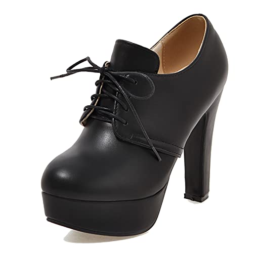 Lizoleor Damen Runde Zehen Klassischer Hohen Blockabsatz Pumps Schnüren Brogue Comfy Arbeit Schuhe Plateau Oxford Schwarz Gr 45 EU/47Cn Lizoleor Damen Runde Zehen Klassischer Hohen Blockabsatz Pumps Schnüren Brogue Comfy Arbeit Schuhe Plateau Oxford Schwarz Gr 45 EU/47Cn von Lizoleor
