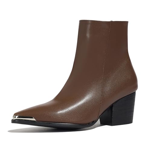 Lizoleor Elegant Pointed Toe Side Reißverschluss Damen Stiefeletten Mode Mitte Blockabsatz Herbst Solid Color Hochzeit Anzugstiefel Braun Gr 40.5 EU/42Cn Lizoleor Elegant Pointed Toe Side Reißverschluss Damen Stiefeletten Mode Mitte Blockabsatz Herbst Solid Color Hochzeit Anzugstiefel Braun Gr 40.5 EU/42Cn von Lizoleor