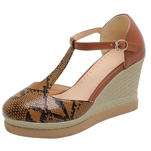 Lizoleor Geschlossen Keilabsatz Platfoem Schnalle Damensandalen Runde Zehen Höhe Ferse Komfort Concise Sommer Kleid Braun Gr 41 EU/43Cn Lizoleor Geschlossen Keilabsatz Platfoem Schnalle Damensandalen Runde Zehen Höhe Ferse Komfort Concise Sommer Kleid Braun Gr 41 EU/43Cn von Lizoleor