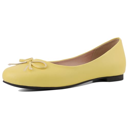 Lizoleor Komfort Flach Schuhe Ohne Verschluss Runde Zehen Dolly Ballet Concise Mode Candy Color Leisure Bogen Sommer Damen Schuhe Gelb-Pu Gr 44 EU/46Cn Lizoleor Komfort Flach Schuhe Ohne Verschluss Runde Zehen Dolly Ballet Concise Mode Candy Color Leisure Bogen Sommer Damen Schuhe Gelb-Pu Gr 44 EU/46Cn von Lizoleor