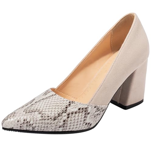 Lizoleor Mode Blockabsatz Pointed Toe Wildleder Damen Schuhe Splicing Ohne Verschluss Concise Arbeit Elegant Bridal Kleid Pumps Beige Gr 52 EU/54Cn Lizoleor Mode Blockabsatz Pointed Toe Wildleder Damen Schuhe Splicing Ohne Verschluss Concise Arbeit Elegant Bridal Kleid Pumps Beige Gr 52 EU/54Cn von Lizoleor