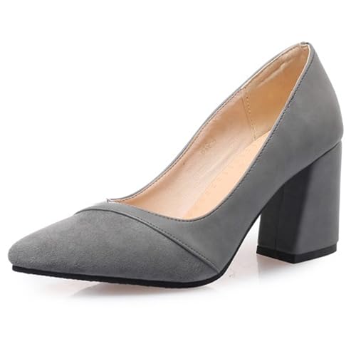 Lizoleor Mode Blockabsatz Pointed Toe Wildleder Damen Schuhe Splicing Ohne Verschluss Concise Arbeit Elegant Bridal Kleid Pumps Grau Gr 43 EU/45Cn Lizoleor Mode Blockabsatz Pointed Toe Wildleder Damen Schuhe Splicing Ohne Verschluss Concise Arbeit Elegant Bridal Kleid Pumps Grau Gr 43 EU/45Cn von Lizoleor