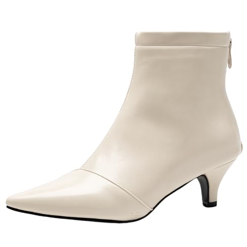 Lizoleor Pointed Toe Kitten Heel Damänner Ankle Kleid Boots Klassischer Mitte Absatz Back Reißverschluss Hochzeit Party Elegant Stiefeletten Beige Gr 39 EU/40Cn Lizoleor Pointed Toe Kitten Heel Damänner Ankle Kleid Boots Klassischer Mitte Absatz Back Reißverschluss Hochzeit Party Elegant Stiefeletten Beige Gr 39 EU/40Cn von Lizoleor